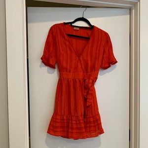 HELLO MOLLY RED WRAP DRESS